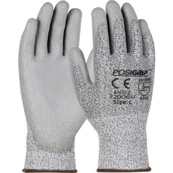 Pip PosiGrip Seamless Knit HPPE Blended Glove Polyurethane Coated Flat Grip, 3XL, Salt & Pepper, 12pk 720DGU/3XL